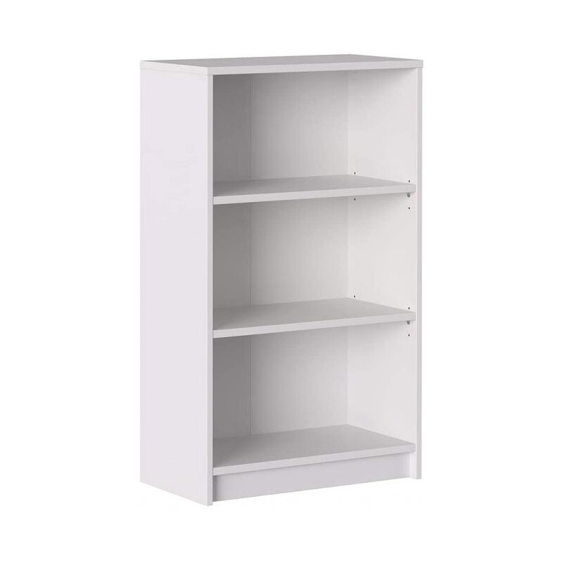 Bibliothèque 100 cm Blanc mat avec 3 étagères série Stoccolma | Blanc