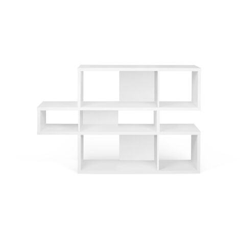 Bibliothèque 156x34x100 cm décor blanc mat - MATHIS