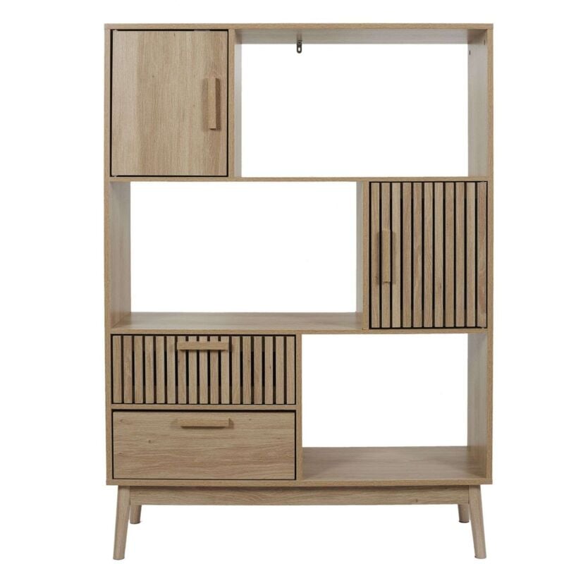 The Home Deco Factory - Bibliothèque 2 portes et 2 tiroirs