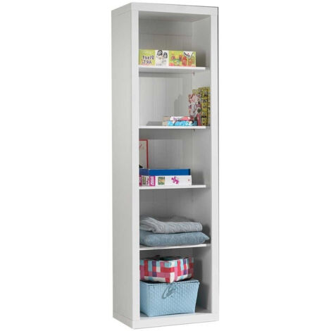 Bibliothèque 4 étagères 60x40x204 cm laqué blanc - BREVAL