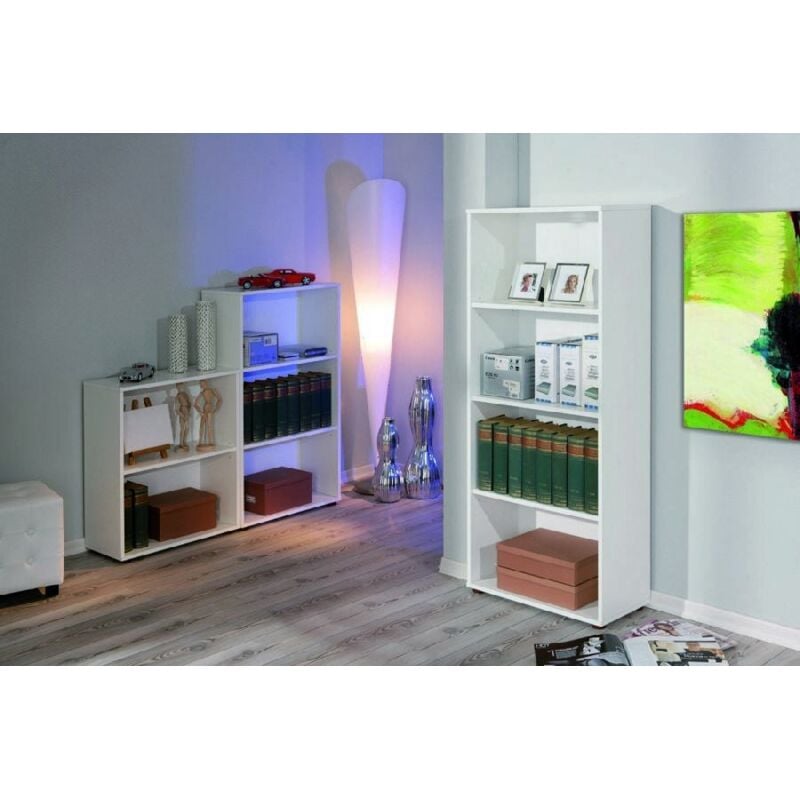 Inter Link - Bibliothèque avec quatre étagères, couleur blanche, 60 x 145 x 30 cm