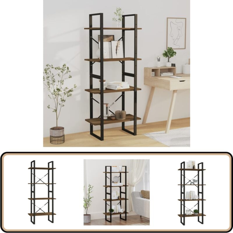 Vidaxl - Bibliothèque 4 niveaux Chêne brun 60x30x140cm Bois d'ingénierie - Bibliothèque - Étagère - Meuble De Rangement - Rangement Intérieur
