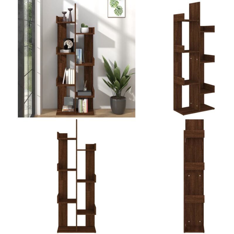 Vidaxl - Bibliothèque 48x25,5x140 cm Chêne marron Bois d'ingénierie - Bibliothèque Design - Bibliothèque Moderne - Bibliothèque Rustique
