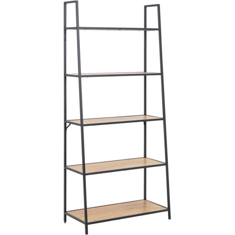 Bibliothèque 5 niveaux 77x36x174,5 cm décor chêne naturel - FYNCA