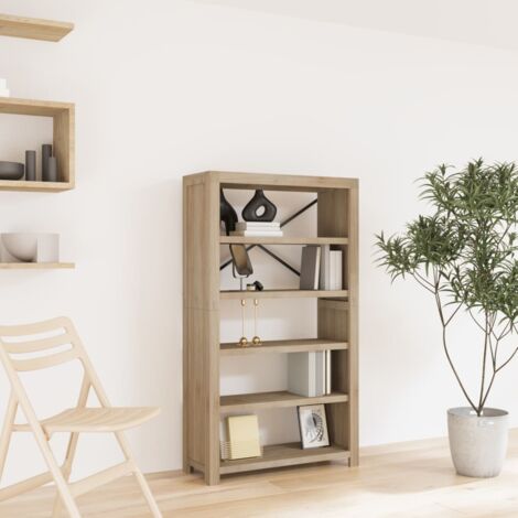Bibliothèque 5 niveaux 80x30x140 cm Bois solide d'acacia - The Living Store