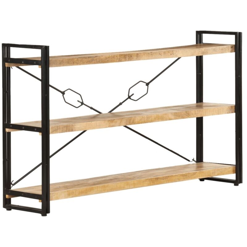 Bibliothèque à 3 niveaux 140x30x80 cm Bois de manguier massif