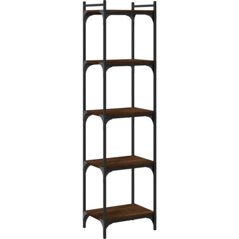 Bibliothèque 5 niveaux chêne marron 40x30x154 bois ingénierie