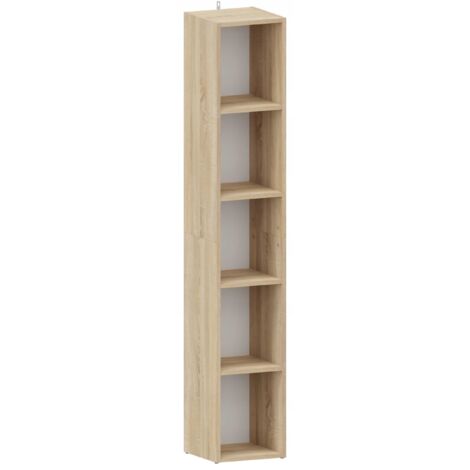 Bibliothèque 5 niveaux chêne sonoma – Étagère de rangement élégante 30x30x175 cm – 4 étagères pour documents et livres