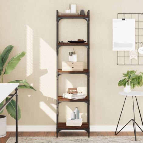 Bibliothèque 5 niveaux-Étagère de Rangement chêne marron 40x30x154cm bois ingénierie 560500