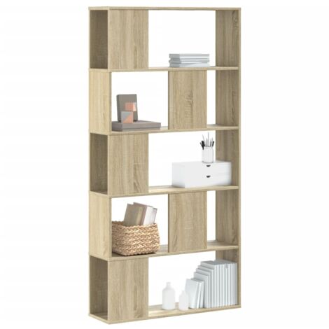 Bibliothèque 5 niveaux-Étagère de Rangement chêne sonoma bois d'ingénierie 198375