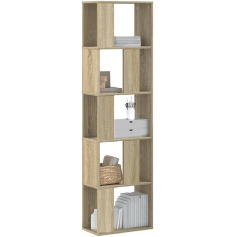 Bibliothèque 5 niveaux-Étagère de Rangement chêne sonoma bois d'ingénierie 816268