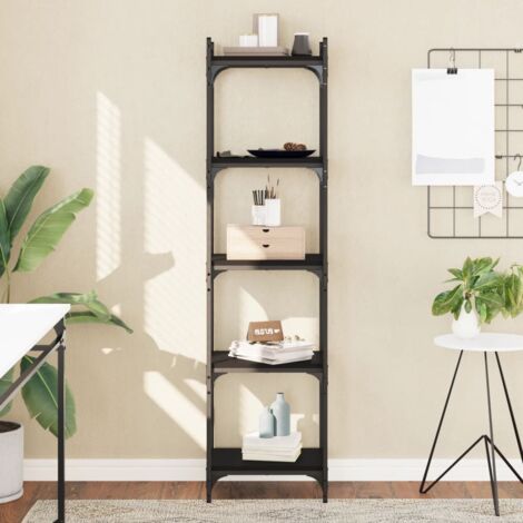 Bibliothèque 5 niveaux-Étagère de Rangement noir 40x30x154 cm bois d'ingénierie 240986
