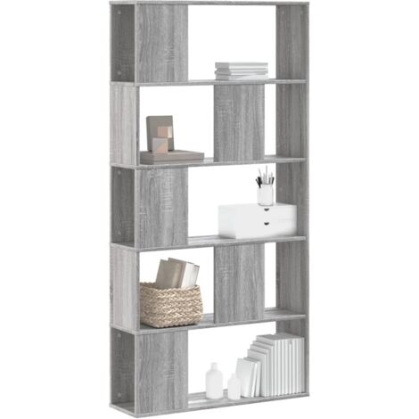 Bibliothèque 5 niveaux-Étagère de Rangement sonoma gris bois d'ingénierie 223399