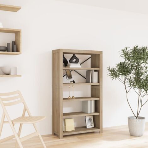 Bibliothèque 5 niveaux Meuble de Rangement  Étagère de Rangement 80x30x140 cm Bois solide d'acacia FR44203
