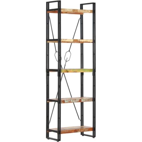 Bibliothèque 5 niveaux Meuble de Rangement  Meuble Étagère 60x30x180 cm Bois solide de récupération 16373