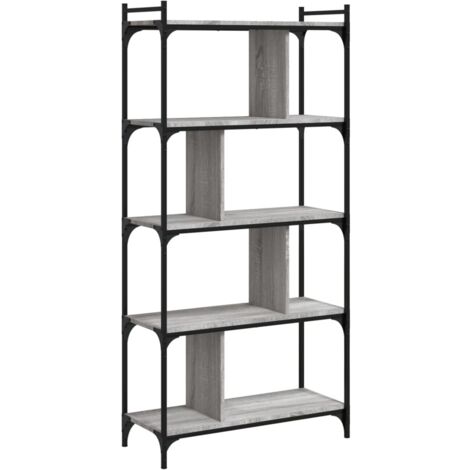 Bibliothèque 5 niveaux sonoma gris 76x32x158