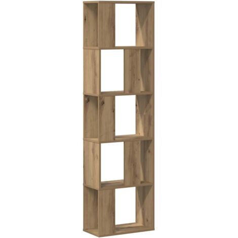 Bibliothèque 5 niveaux，Armoire à Livres chêne artisanal bois ingénierie CFW1453420
