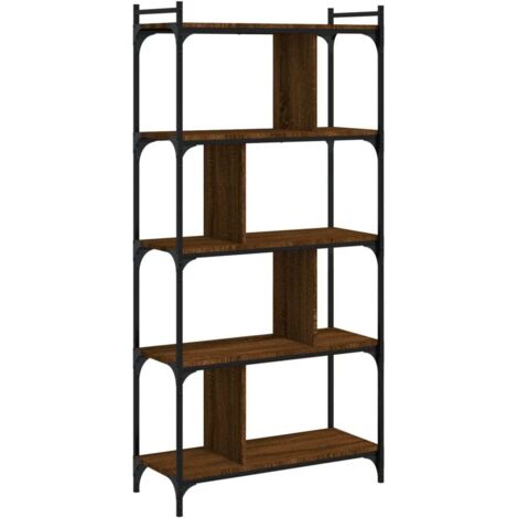 Bibliothèque 5 niveaux，Armoire à Livres chêne brun 76x32x158cm bois d'ingénierie CFW7678041
