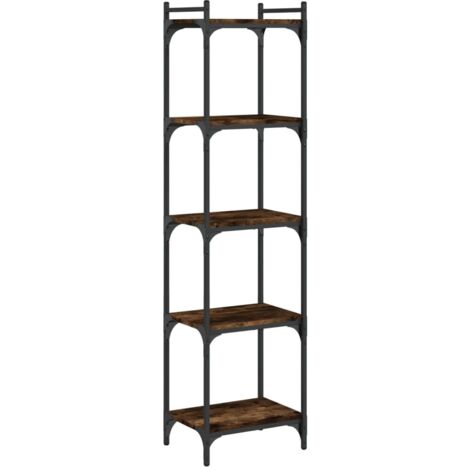 Bibliothèque 5 niveaux，Armoire à Livres chêne fumé 40x30x154cm bois d'ingénierie CFW6400693