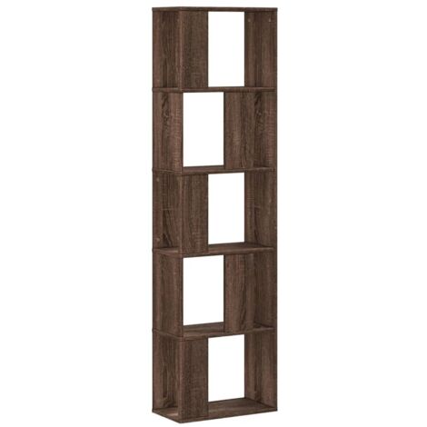Bibliothèque 5 niveaux，Armoire à Livres chêne marron bois ingénierie CFW6088543