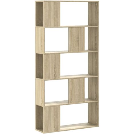 Bibliothèque 5 niveaux，Armoire à Livres chêne sonoma bois d'ingénierie CFW5861083