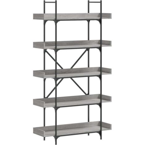 Bibliothèque 5 niveaux，Armoire à Livres sonoma gris 100x33x180,5 cm CFW7511901