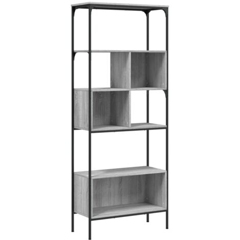 Bibliothèque 5 niveaux，Armoire à Livres sonoma gris 76x33x188,5 cm CFW7604981