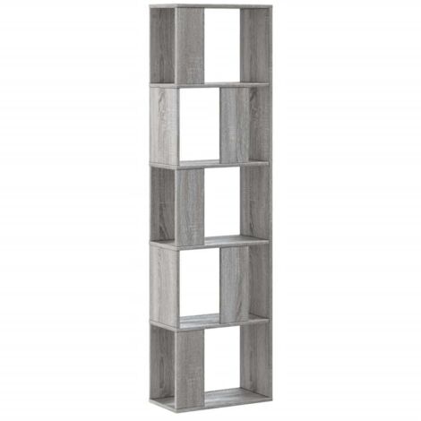 Bibliothèque 5 niveaux，Armoire à Livres sonoma gris bois d'ingénierie CFW3218226