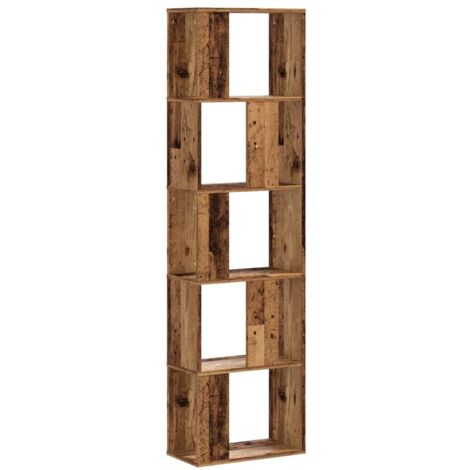 Bibliothèque 5 niveaux，Armoire à Livres vieux bois bois d'ingénierie CFW1811796