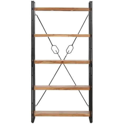 Bibliothèque 5 niveaux，Armoire de livres，Meuble de Rangement 90x30x180 cm Bois solide de d'acacia942359