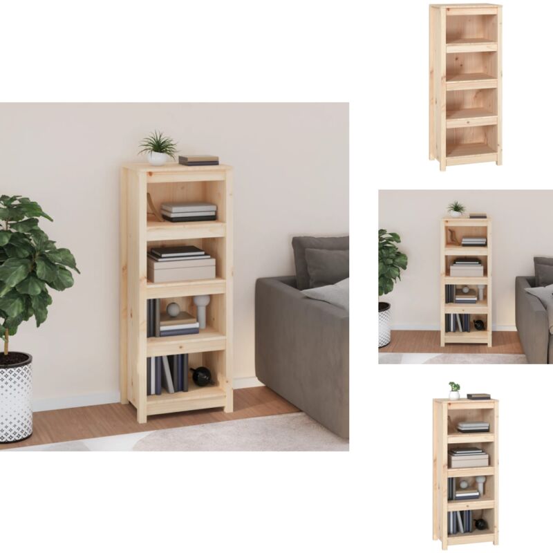 Bibliothèque 50x35x125,5 cm Bois de pin massif - Bibliothèque - Meuble De Rangement - Étagère - Armoire À Livres - Bibliothèque En Bois