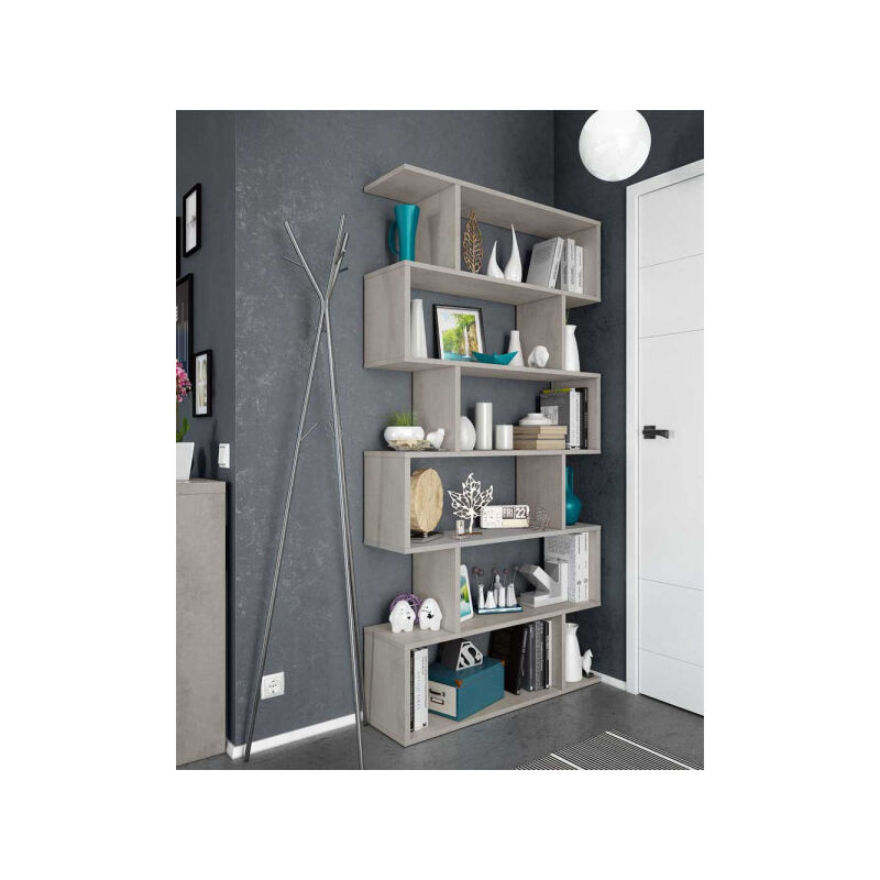 TMM - Bibliothèque 6 niveaux Béton clair - taba - l 80 x l 24 x h 192 cm