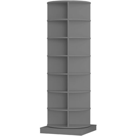 Bibliothèque 60.96x60.96x165 cm, pivotant sur 360°,gris