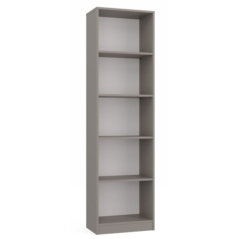 Onyx - kaffi - Bibliothèque style scandinave salon - 50x30x181 - 5 tablettes - Étagère à livres - Gris