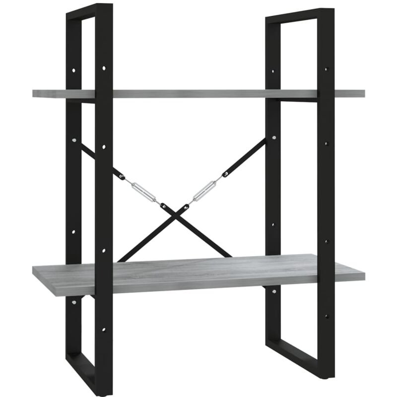 Bibliothèque 2 niveaux Sonoma gris 60x30x70cm Bois d'ingénierie Vidaxl