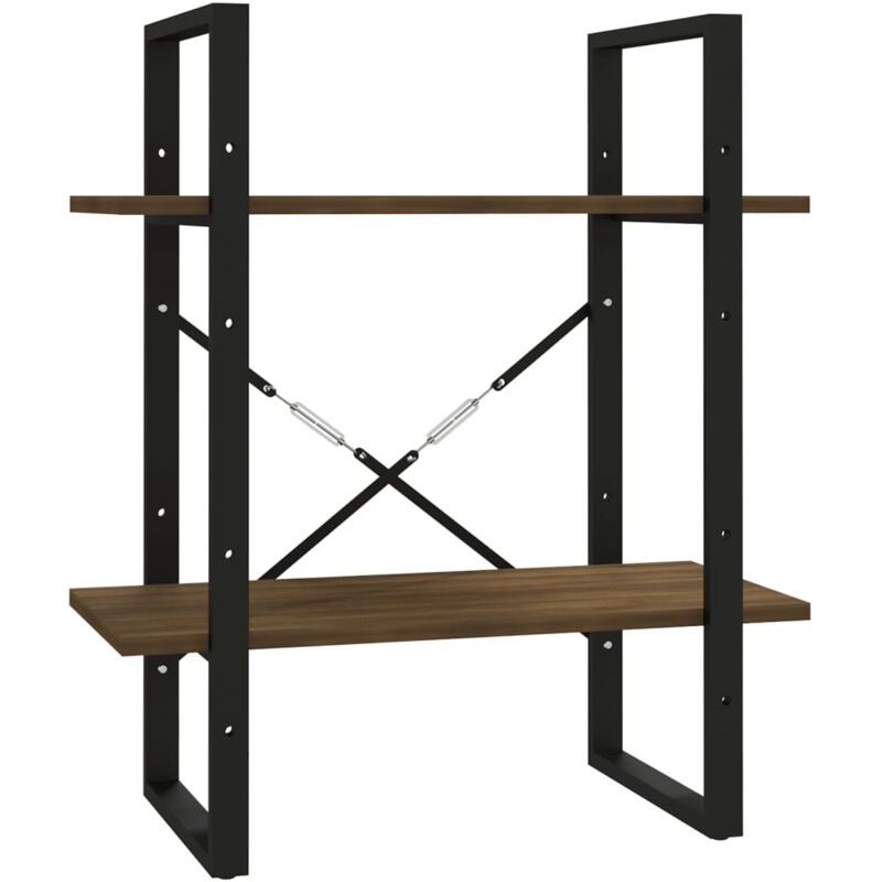 Bibliothèque 2 niveaux Chêne brun 60x30x70 cm Bois d'ingénierie Vidaxl