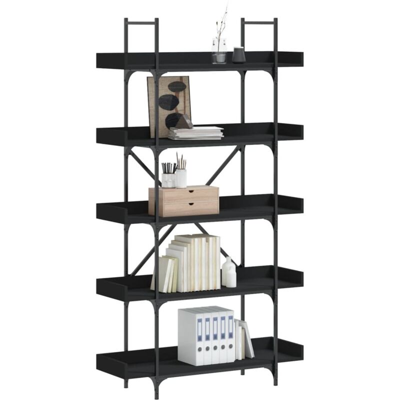 Vidaxl - Bibliothèque 5 niveaux noir 100x33x180,5 cm bois d'ingénierie