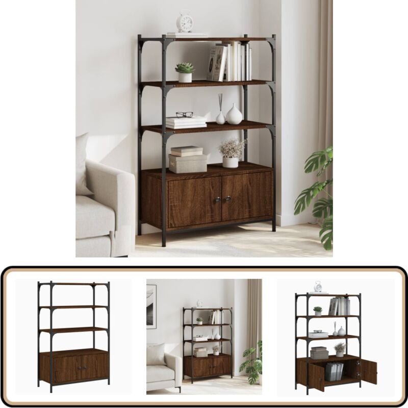 Vidaxl - Bibliothèque à 3 niveaux chêne marron 70x30x109,5 cm - Bibliothèque Murale - Bibliothèque Design - Bibliothèque Moderne - Étagère Ouverte