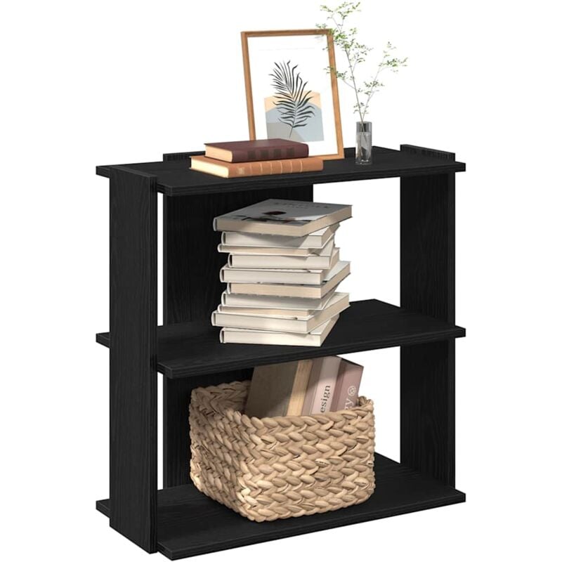 Vidaxl - Bibliothèque à 3 niveaux noir 60x30x80 cm bois d'ingénierie