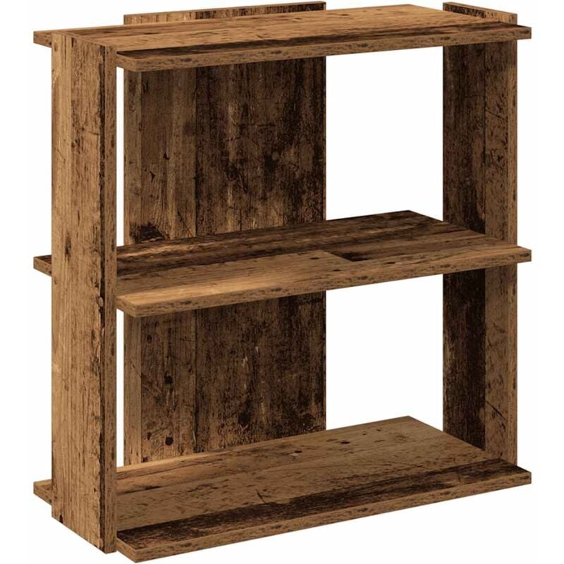 Bibliothèque à 3 niveaux vieux bois 60x30x60 cm bois ingénierie vidaXL