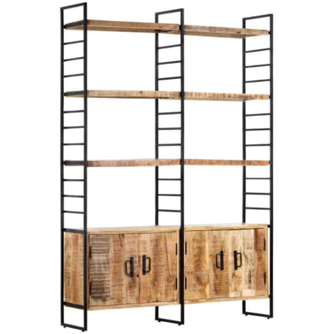 Bibliothèque à 4 niveaux 124x30x180 cm Bois de manguier brut vidaXL