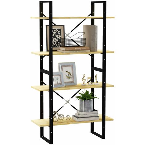 Bibliothèque à 4 niveaux 80x30x140 Bois de pin massif