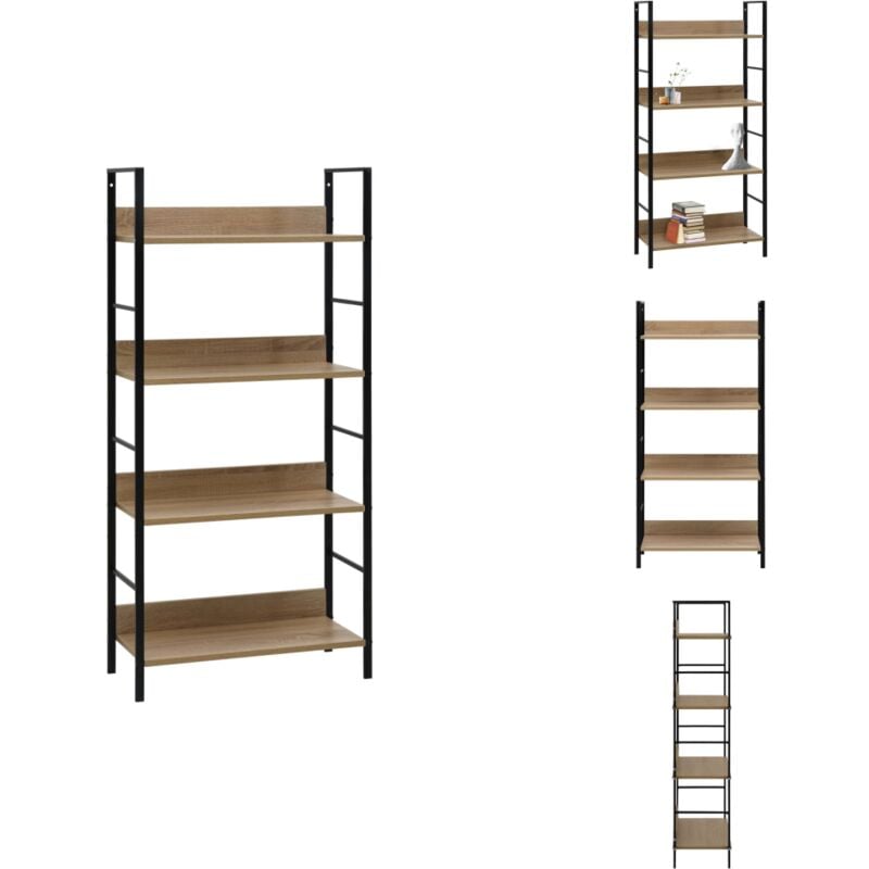 Vidaxl - Bibliothèque à 4 niveaux chêne 60x27,6x124,5 cm bois ingénierie - Bibliothèque Murale - Étagère Ouverte - Rangement Intérieur - Meubles
