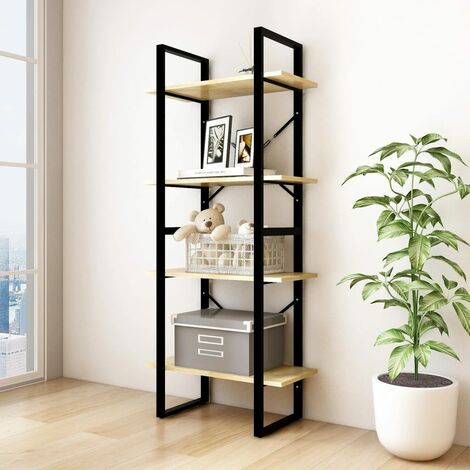 Bibliothèque à 4 niveaux, Étagère de Rangement, Meuble pour Dossier, Armoire de Rangement 60x30x140 cm Bois de pin massif AXZ97921