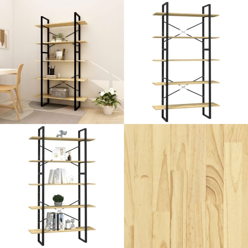 Vidaxl - Bibliothèque à 5 niveaux 100x30x175 cm Bois de pin - Bibliothèque - Meuble De Rangement - Étagère - Bibliothèque Industrielle - Bibliothèque