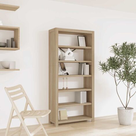 Bibliothèque à 6 niveaux Style scandinave - Meuble de Rangement - 80x30x170 cm Bois solide d'acacia Chic-557529