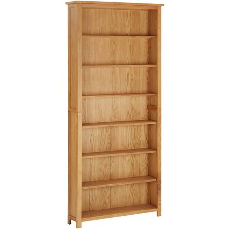 Bibliothèque à 7 niveaux 90x22,5x200 Bois de chêne massif