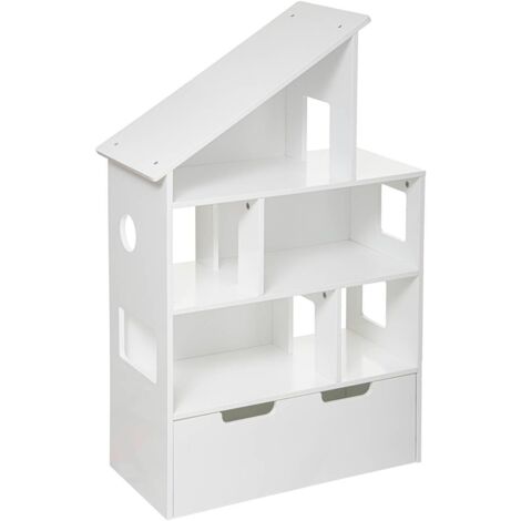 Bibliothèque à roulettes blanche H104 cm