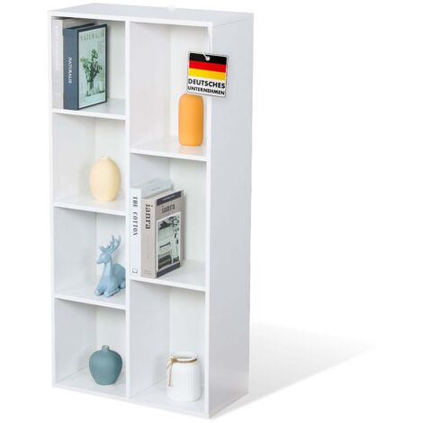 Bibliothèque Arkansas Blanc, 50 x 24 x 106 cm, 7 compartiments