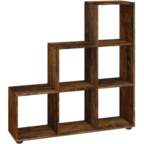 Bibliothèque  Armoire à livres escalier Chêne fumé 107 cm Bois d'ingénierie